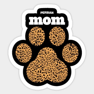 Haute Leopard Persian Mom Cat Paw With Rich Leopard Print Sticker